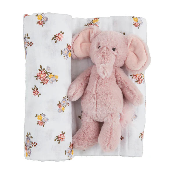 Floral Swaddle and Rattle