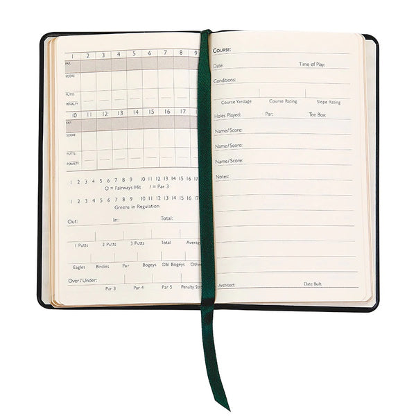 On The Green Leather Golf Log Book