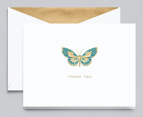 Engraved Butterfly Thank You Note