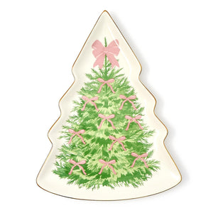 Tree Shaped Plate w/ Gold Rim