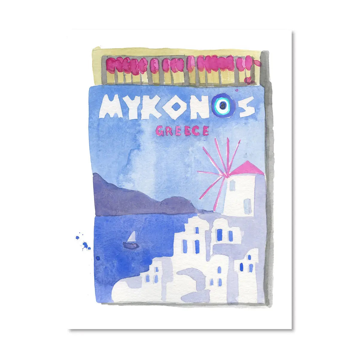 Mykonos Matchbook Print 5x7