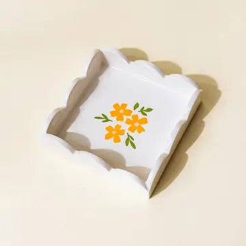 Scallop Floral Trinket Tray