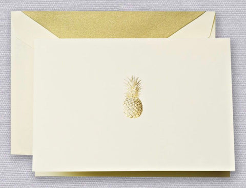 Engraved Pineapple Ecru Notes