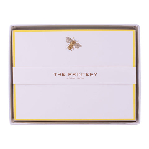 Gold Bee Engraved Note Cards