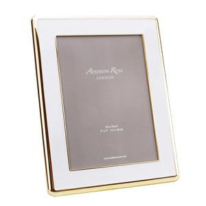 Gold and White Enamel Curved Frame