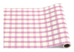 Lilac Painted Check Table Runner