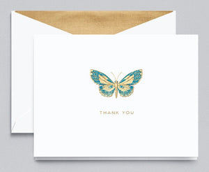 Engraved Butterfly Thank You Note