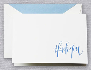 Engraved Newport Blue Thank You Note