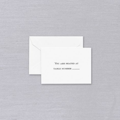 Pearl White Block Text Table Card
